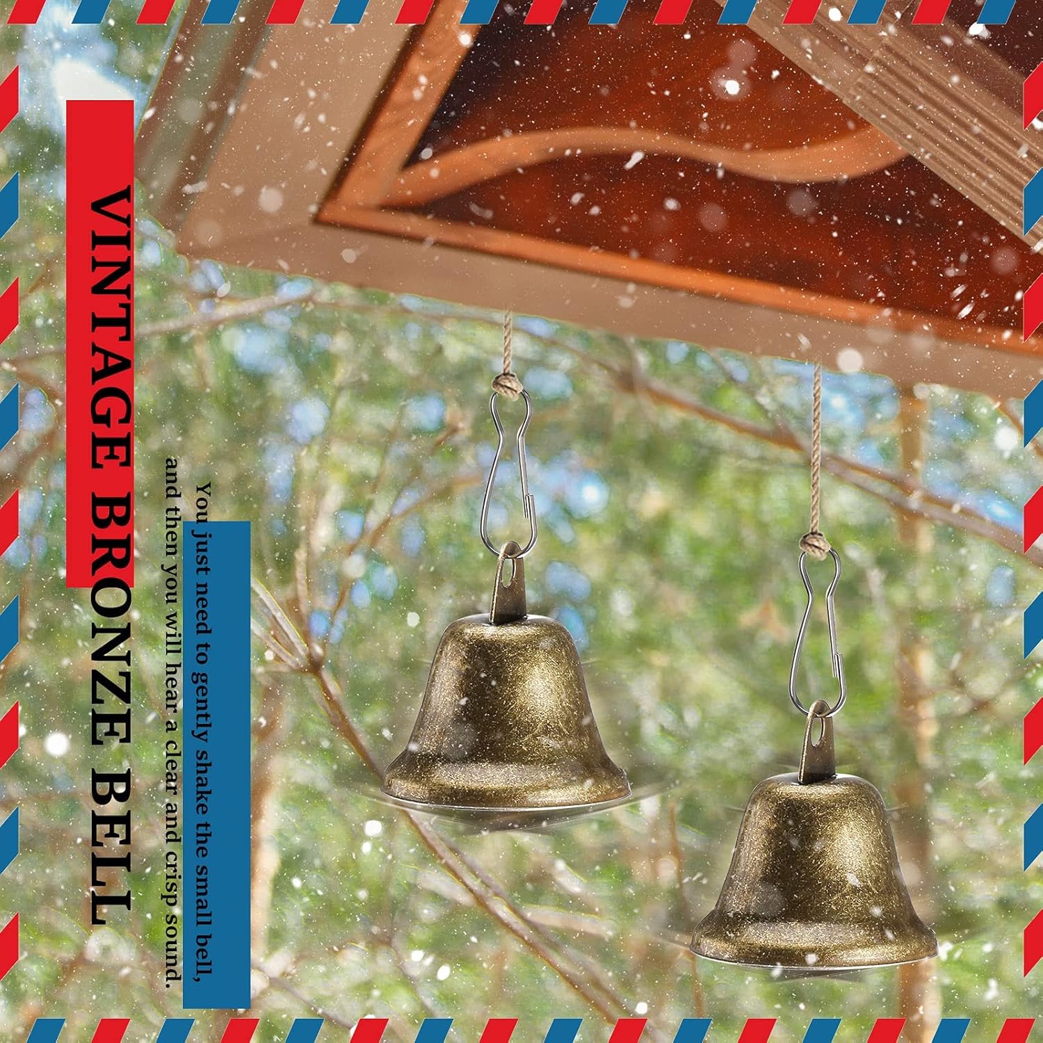 30 Pieces Craft Bells Small Brass Bells for Crafts Vintage Bells with Spring Hooks for Hanging Wind Chimes Making Dog Training Doorbell Christmas Tree Wedding — image 6