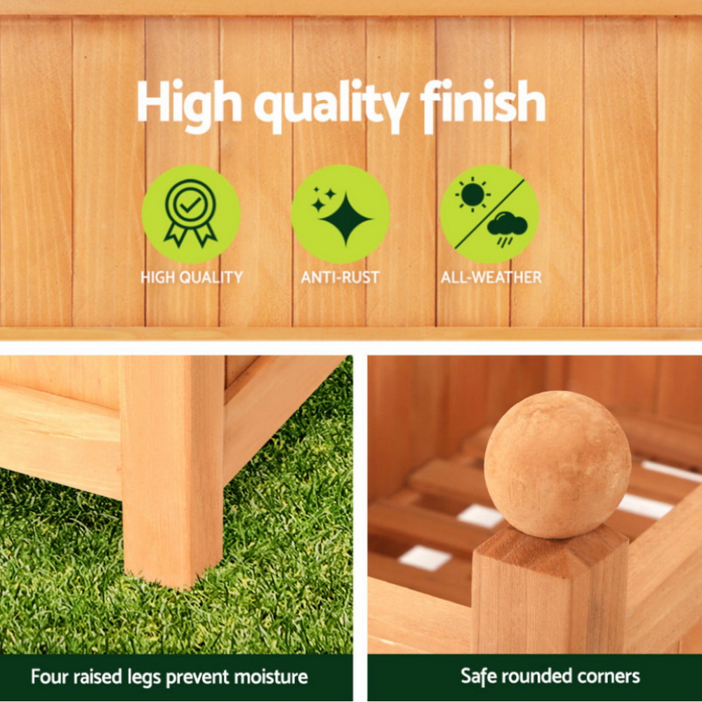 Green Fingers 2X Garden Bed Wooden 64x35x115cm Planter Raised Box Container Trellis โ image 4