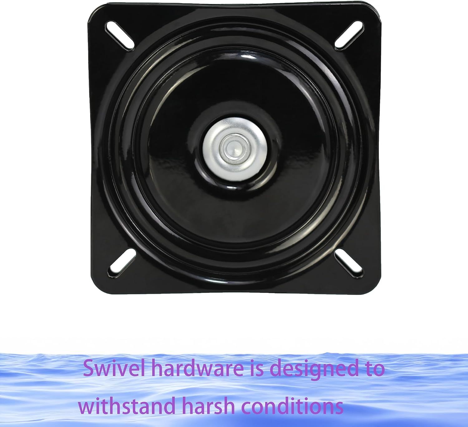 2 Pack 360 Degree Boat Seat Swivel Bases, Heavy Duty Flat Marine Pedestal Mount Replacements for Fishing Boats and Pontoons, Black, 15.2 cm — image 6