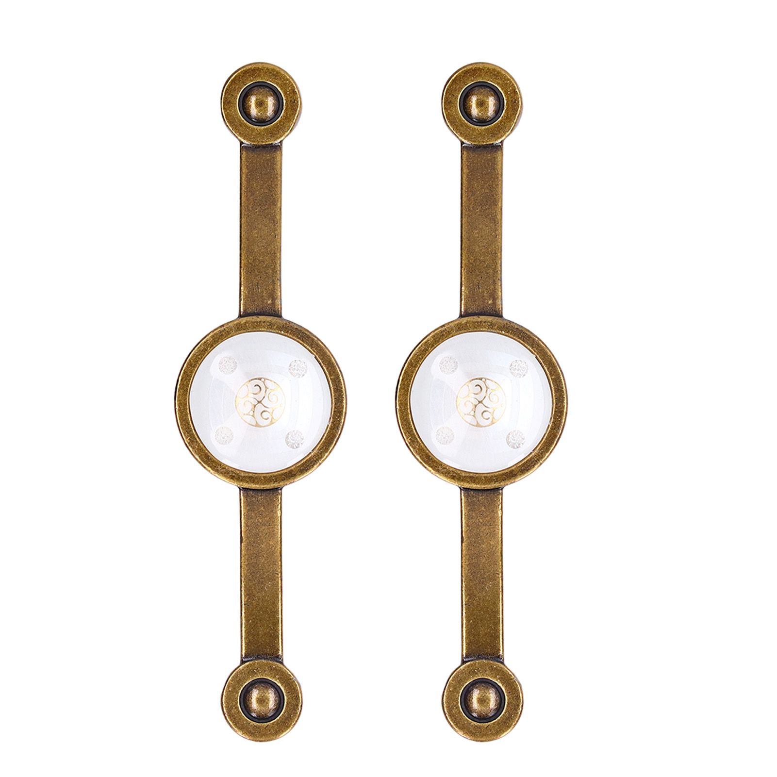 2 Pcs Zinc Alloy Antique Copper Handle European Modern Pastoral Color Acrylic Handle for Cabinet DrawerWhite โ image 2