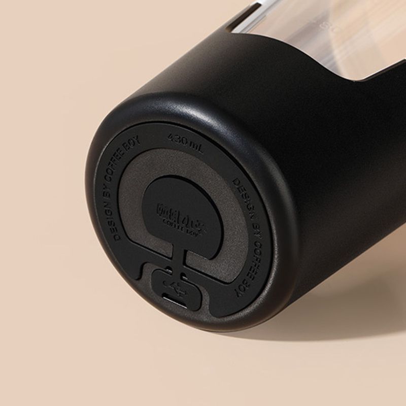 430ml Electric Mixing Mug Healthy 7000 RPM Rechargeable Self Stirring Mug with Silicone Handle for Protein Shakes Coffee Black โ image 4