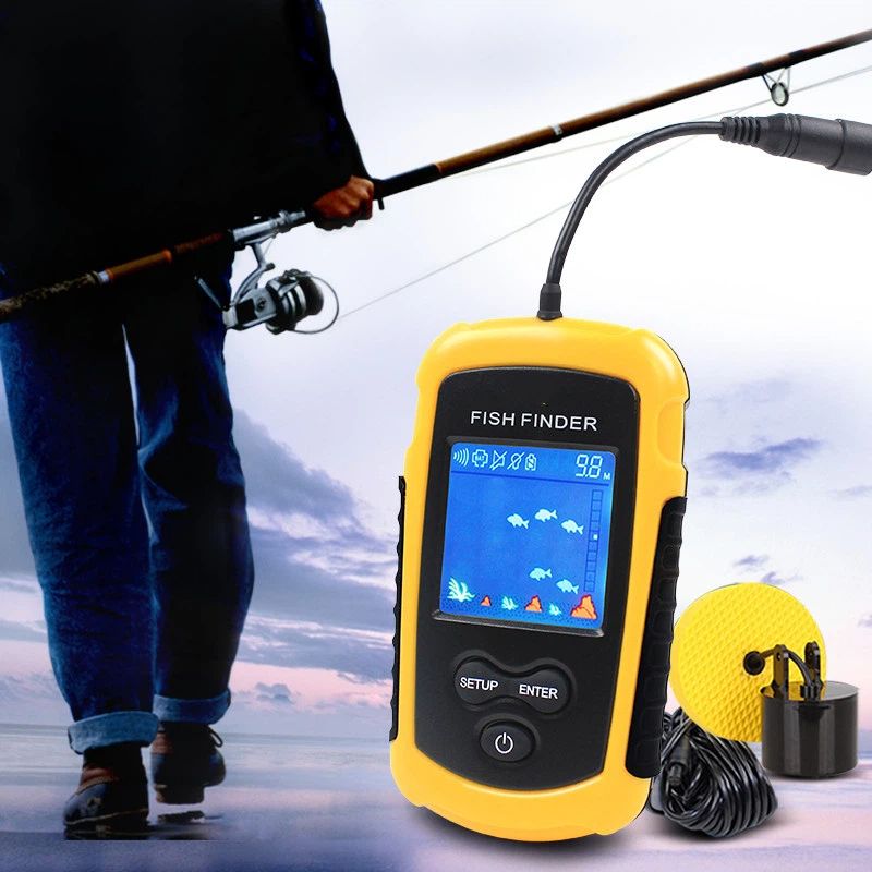 Portable Fish Depth Finder Water Handheld Fish Finder Sonar Castable Kayak Boat Fishfinder Transducer Fishing LCD Display (23*6.5cm) — image 3