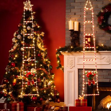 1.8M 8-Step USB Remote Control Christmas Climbing Ladder Light, IP65 Waterproof with 8 Modes, Dynamic Climbing Santa, Indoor & Outdoor Holiday โ image 2