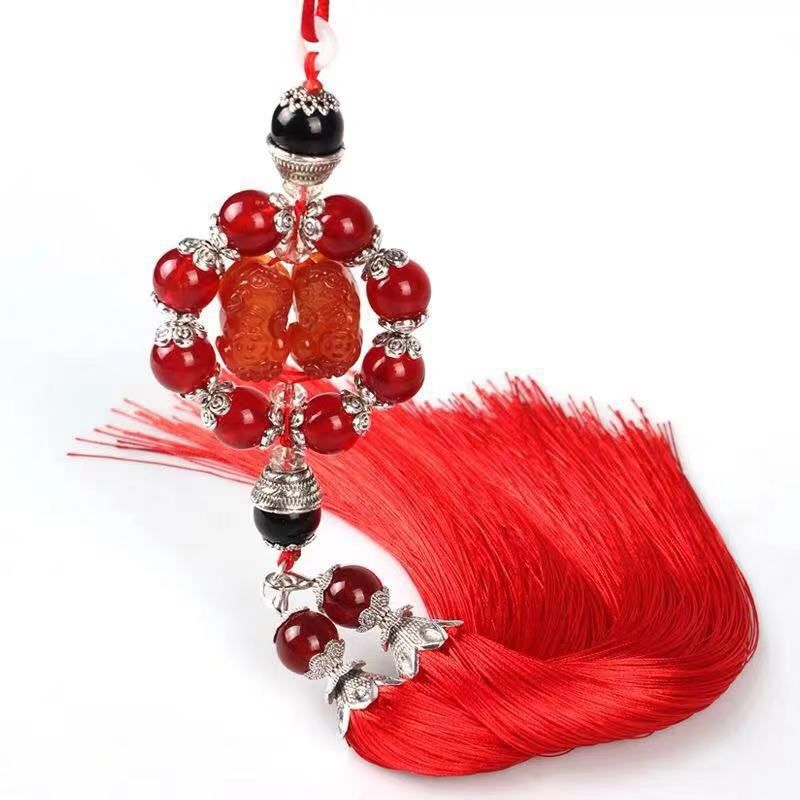 Car Pendant Qilin Red Agate Style