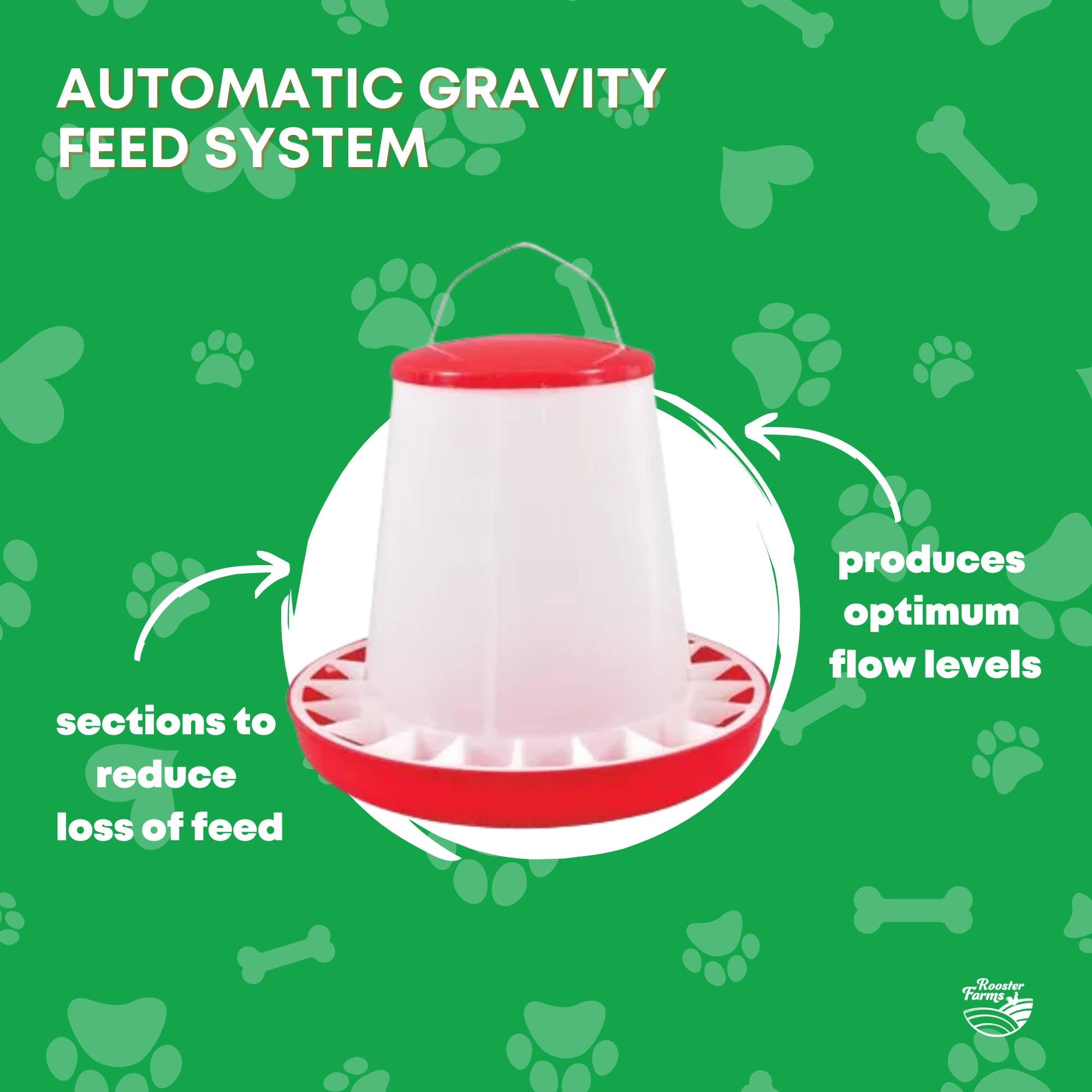 Rooster Farms 6Kg Automatic Chicken Feeder - Poultry Hen Feeding Seed Bucket — image 6