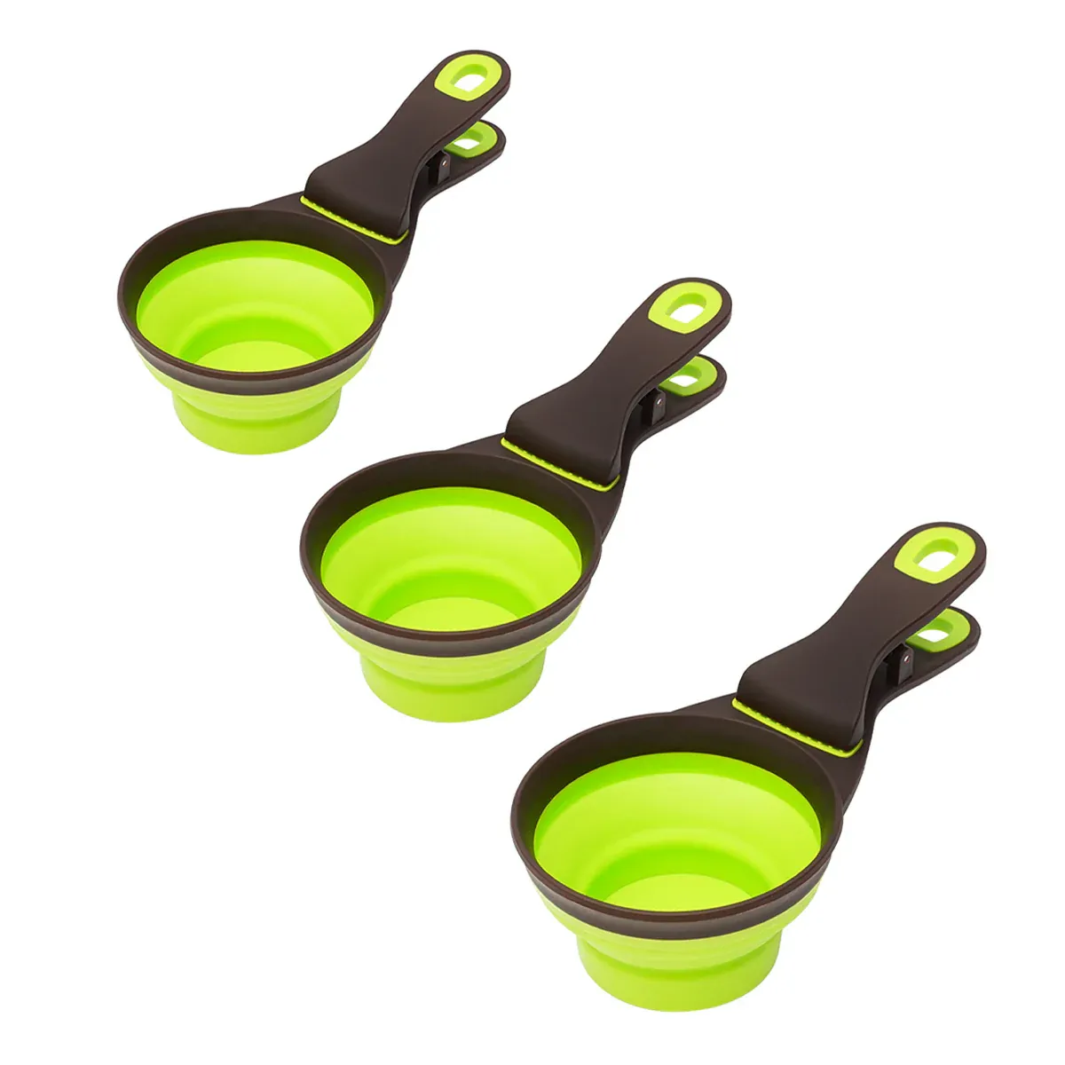 Silicone Pet Food Scoop With Clip Long Handle Foldable Cat Dog Spoon Tool - L — image 3