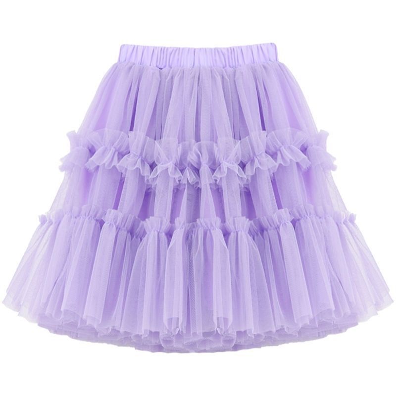 Girls Princess Skirt Polyester Ruffled Summer White 140cm — image 3