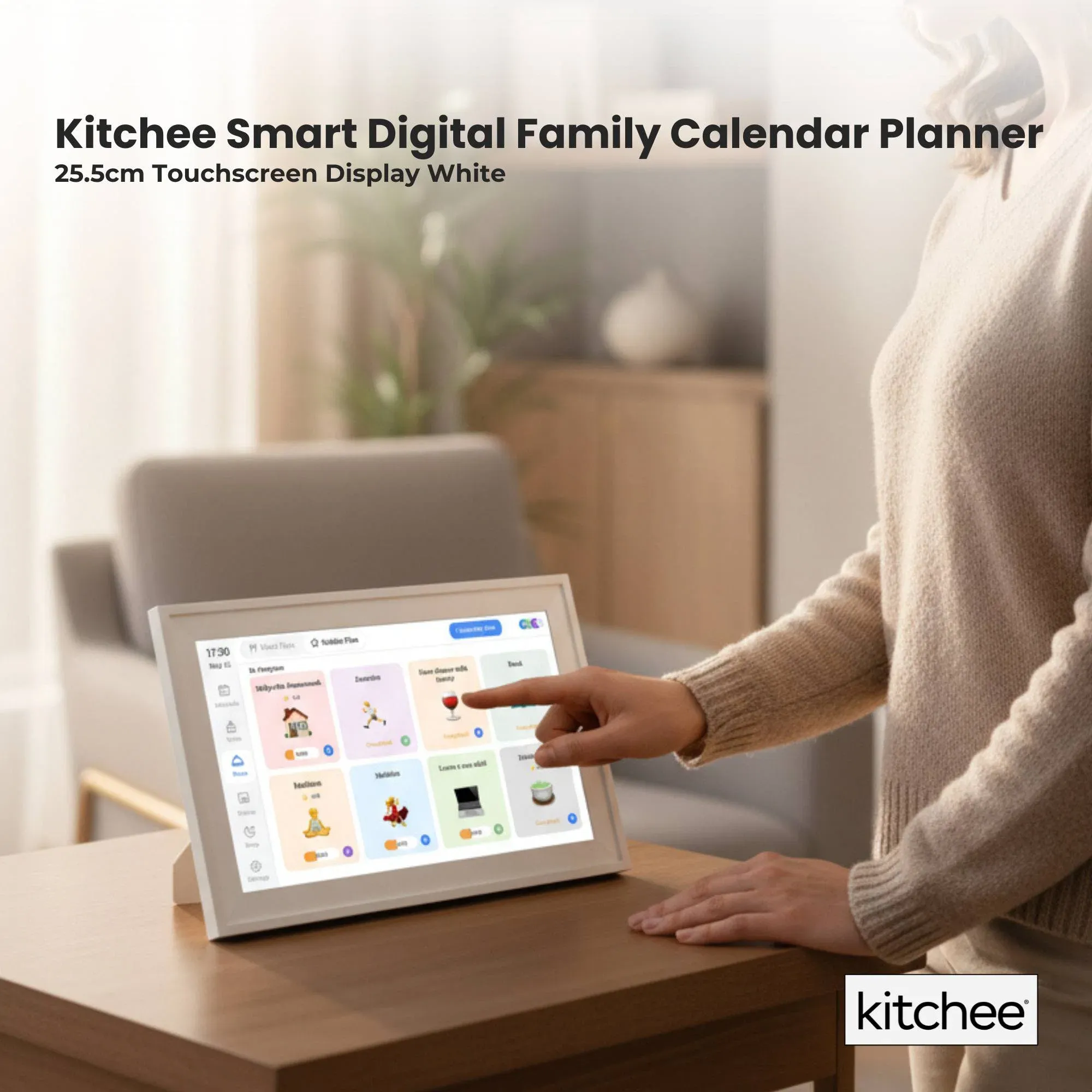 Kitchee 10" Digital Calendar Smart Family Planner - 25.5cm Touchscreen White — image 2