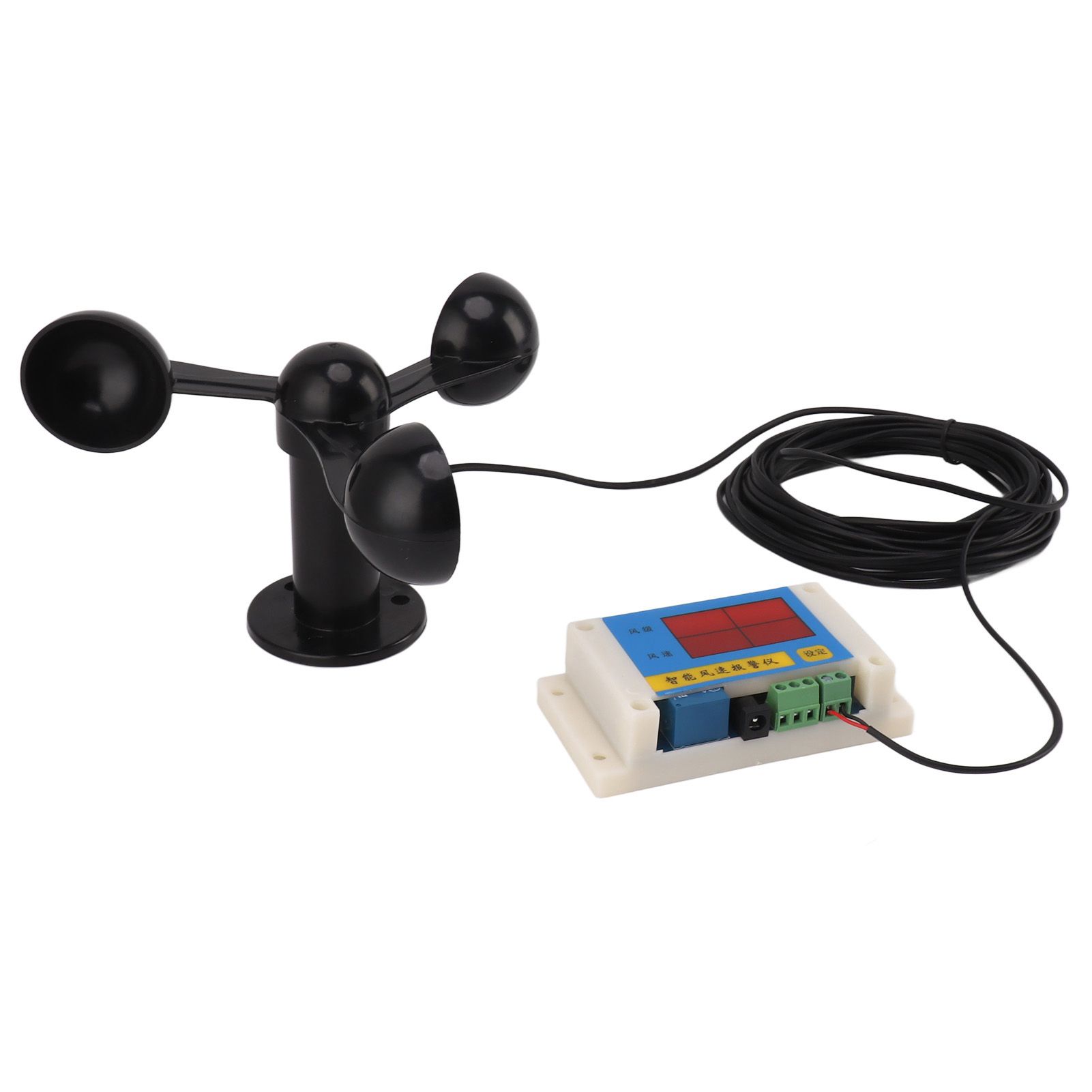 3 Fan Blades Tower Crane Anemometer 3 Blades USB 5V High Accuracy 2‑12 Lever Wind Speed Alarm Device for Outdoor — image 2
