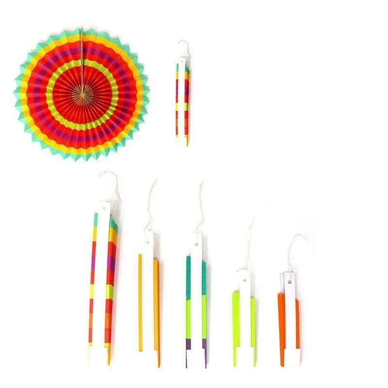 Colorful Paper Fans Party Decorations 6Pcs Mexican Fiesta Hanging Decor Birthday โ image 5