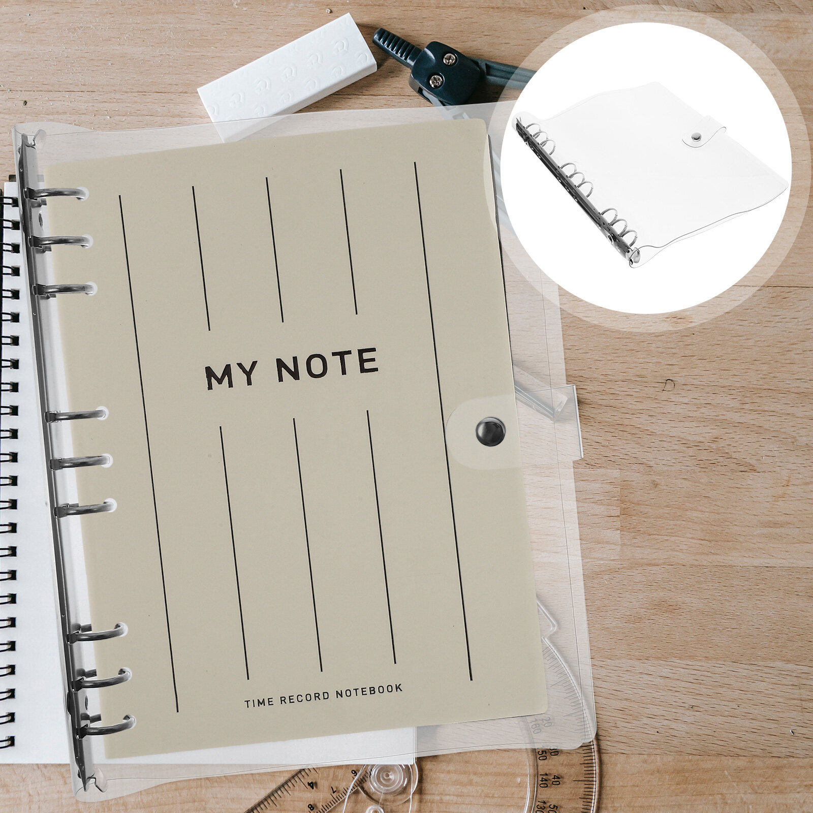 Planner Binder Cover For Notebook Protection 1Set 27X21.5X2.5CM Transparent โ image 5