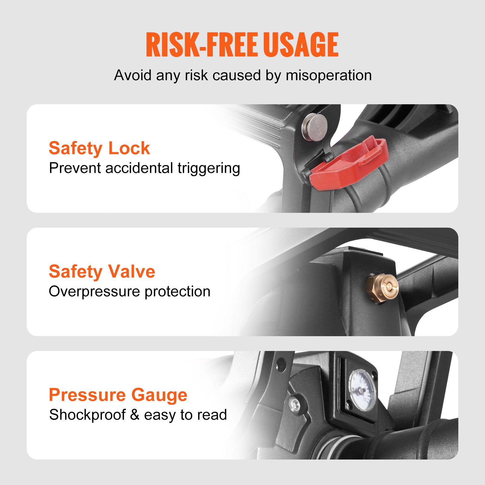 Tire Bead Seater, 2.4 Gal/9 L Air Tire Bead Blaster, 150 PSI Handheld Bead Bazooka, Portable Tire Inflator Tool, 87-116 PSI Operating Pressure for Tractor — image 6