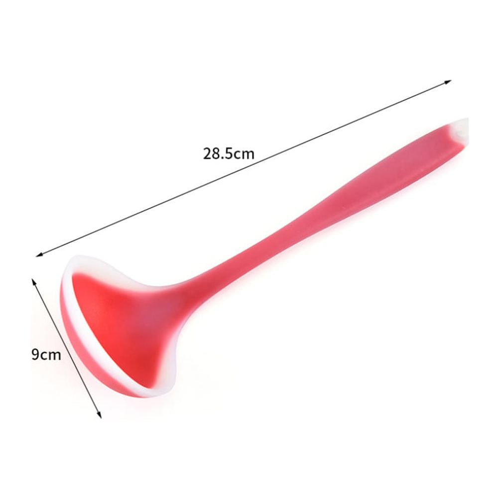 Silicone Soup Ladle Non Stick Kitchen Spoon For And Serving Red โ image 2