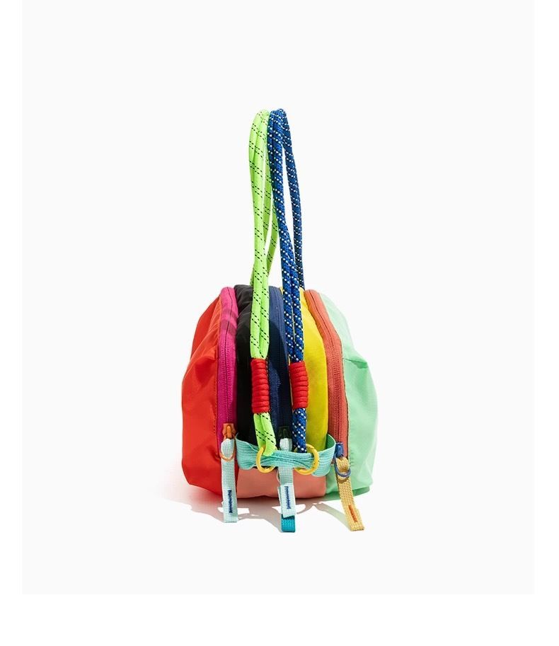 Dopamine Color-Block Cross-Body Bag Travel Bag Fashion Accessory Trendy Bag - Pink - Size routine — image 5