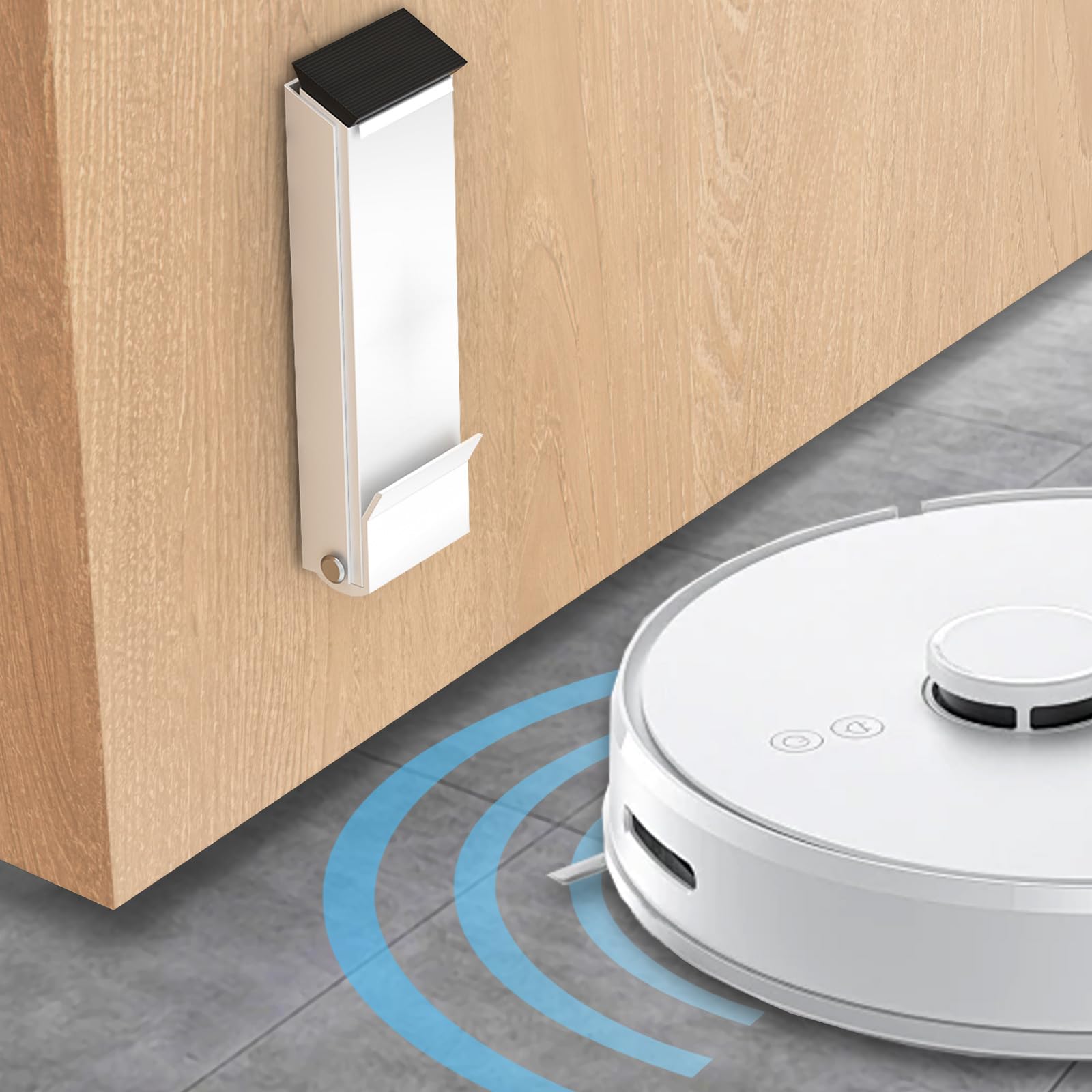 Foot-Operated Door Stopper with Magnetic Hold – Adjustable, Non-Slip Rubber Tip, Easy Install via Adhesive or Screws, Fits All Floor Types (White) — image 5