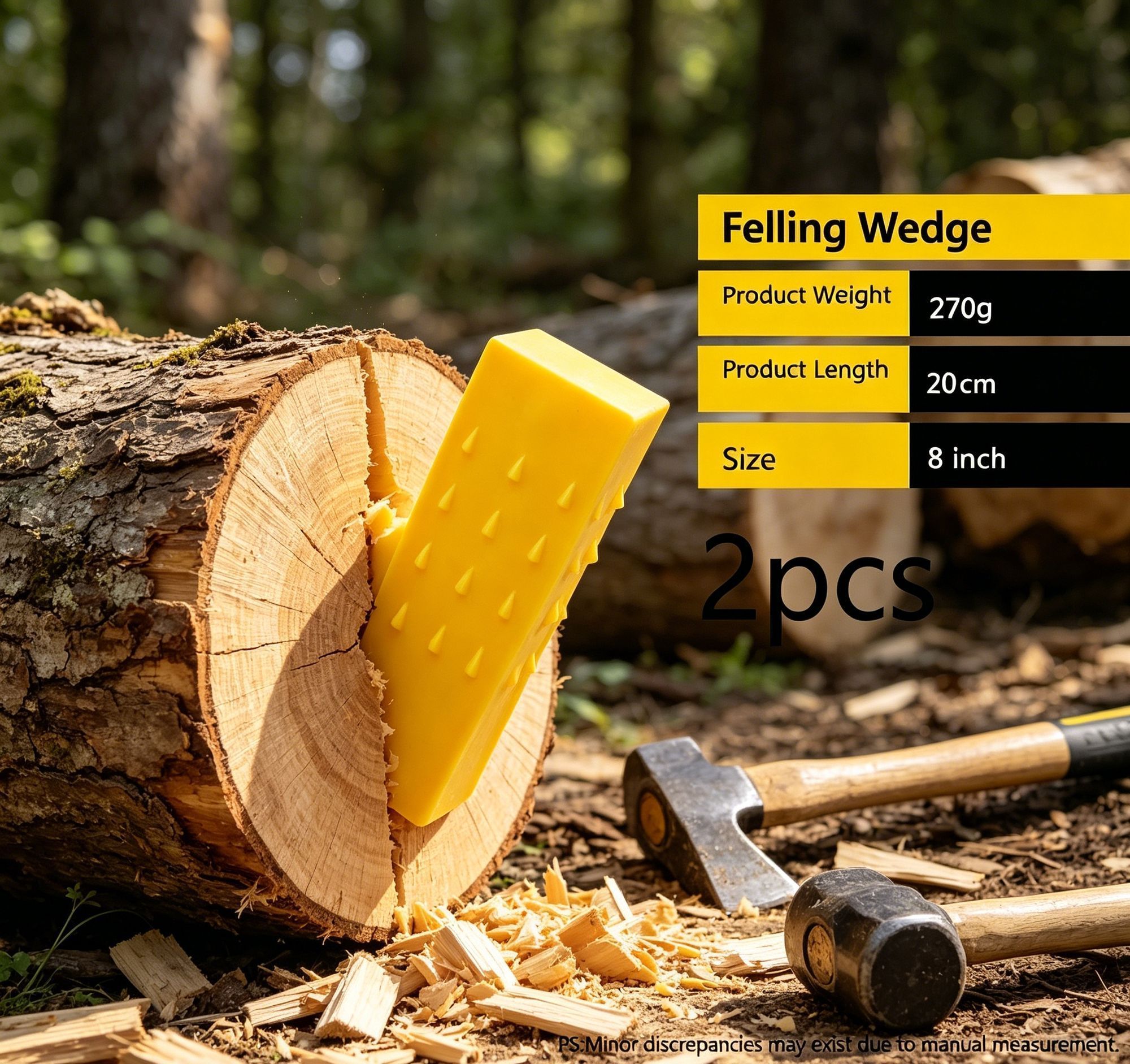 5+8 Inch Tree Felling Wedge Pack 4Pcs Outdoor Log Splitting Accessory — image 5