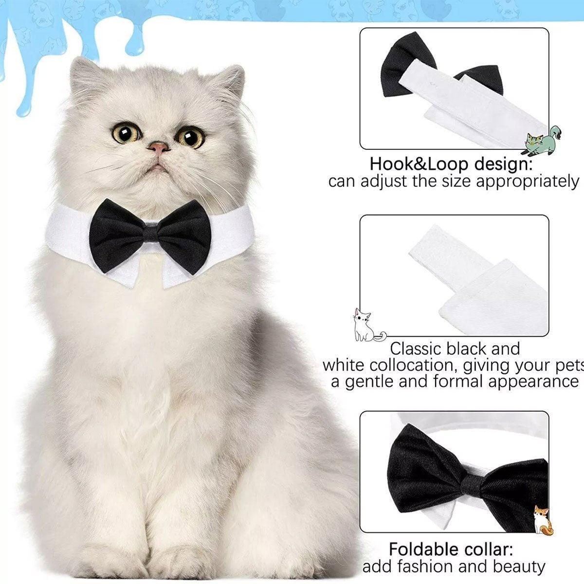 2pcs Pet Bow Tie Collar Dog Cat Suit Dress Accessories Adjustable Neck Strap - L — image 6