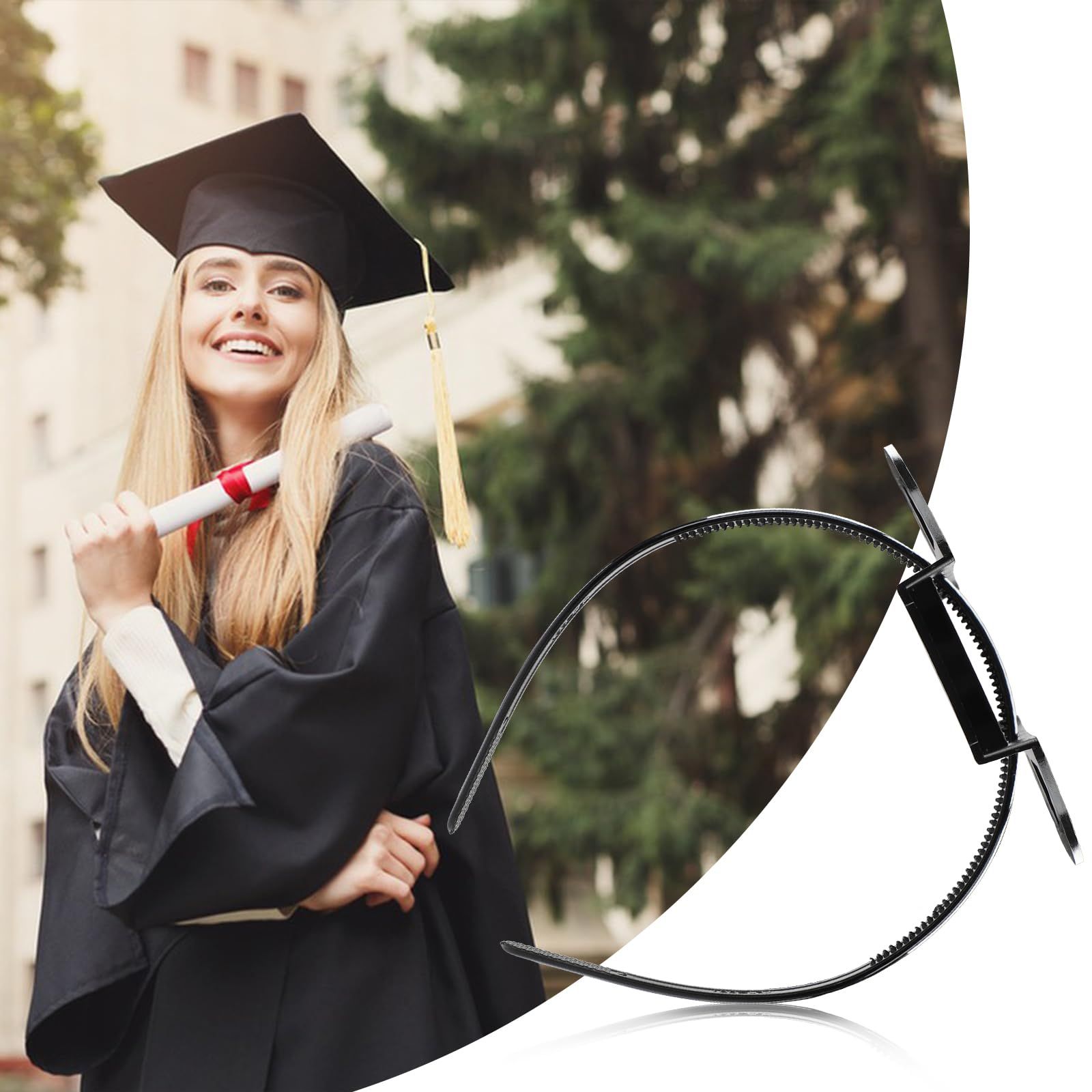2Pcs Graduation Cap Headband Secures Your Headbands Upgrade Insert Hairstyle Hat Accessories Hairband โ image 3