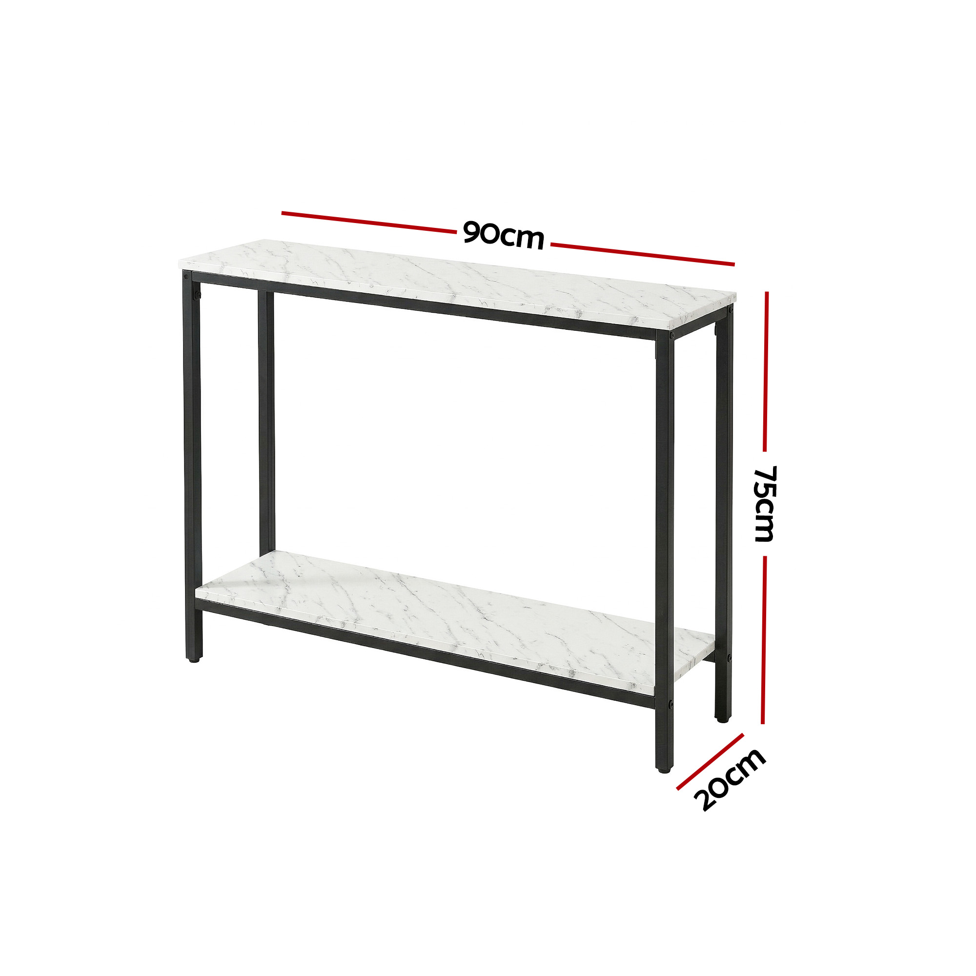Artiss Console Table Entryway Hallway Display Desk Marble Effect White — image 4