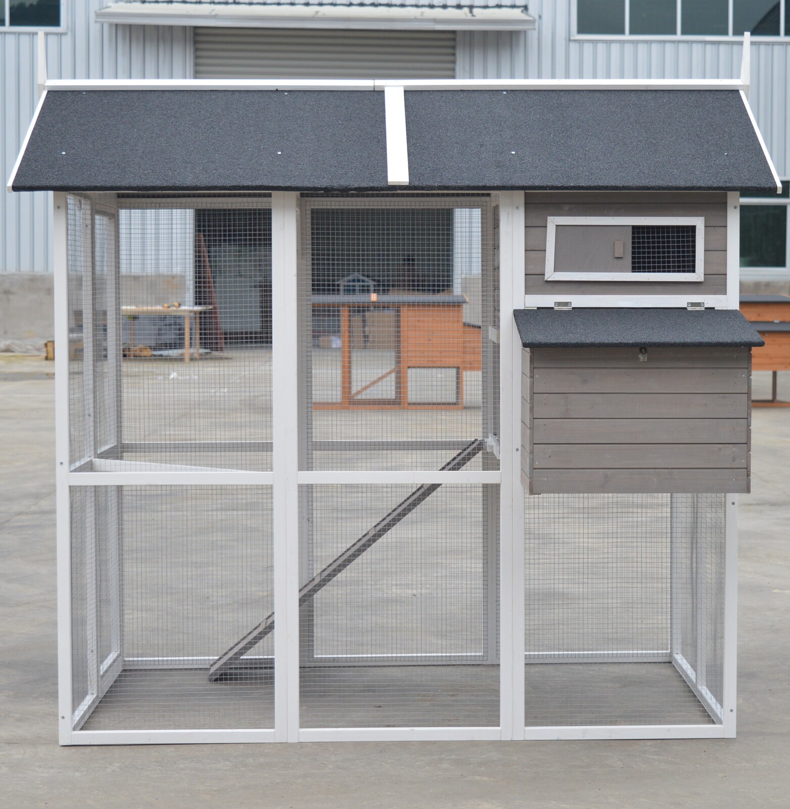 YES4PETS Grey XL Chicken Coop Rabbit Guinea Pig Hutch Ferret Hen Cat Bird House — image 4