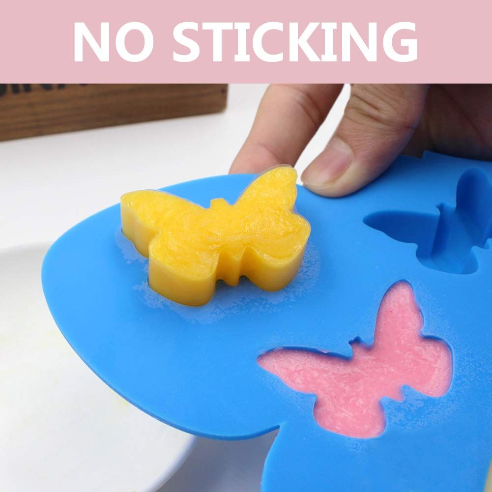 2 Pcs Silicone Butterfly Mold for Chocolate Butterfly Candy Molds Butterfly Ice Cube Tray Non-Stick Polymer Clay Molds — image 4
