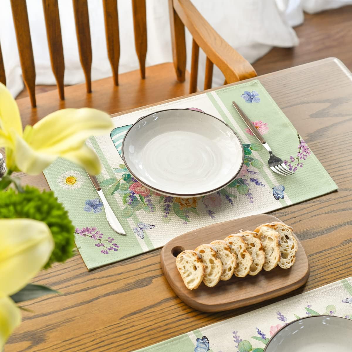 Bloom Vase Floral Spring Placemats Set of 4, 12x18 Inch Seasonal Table Mats for Party Kitchen Dining Decoration โ image 3
