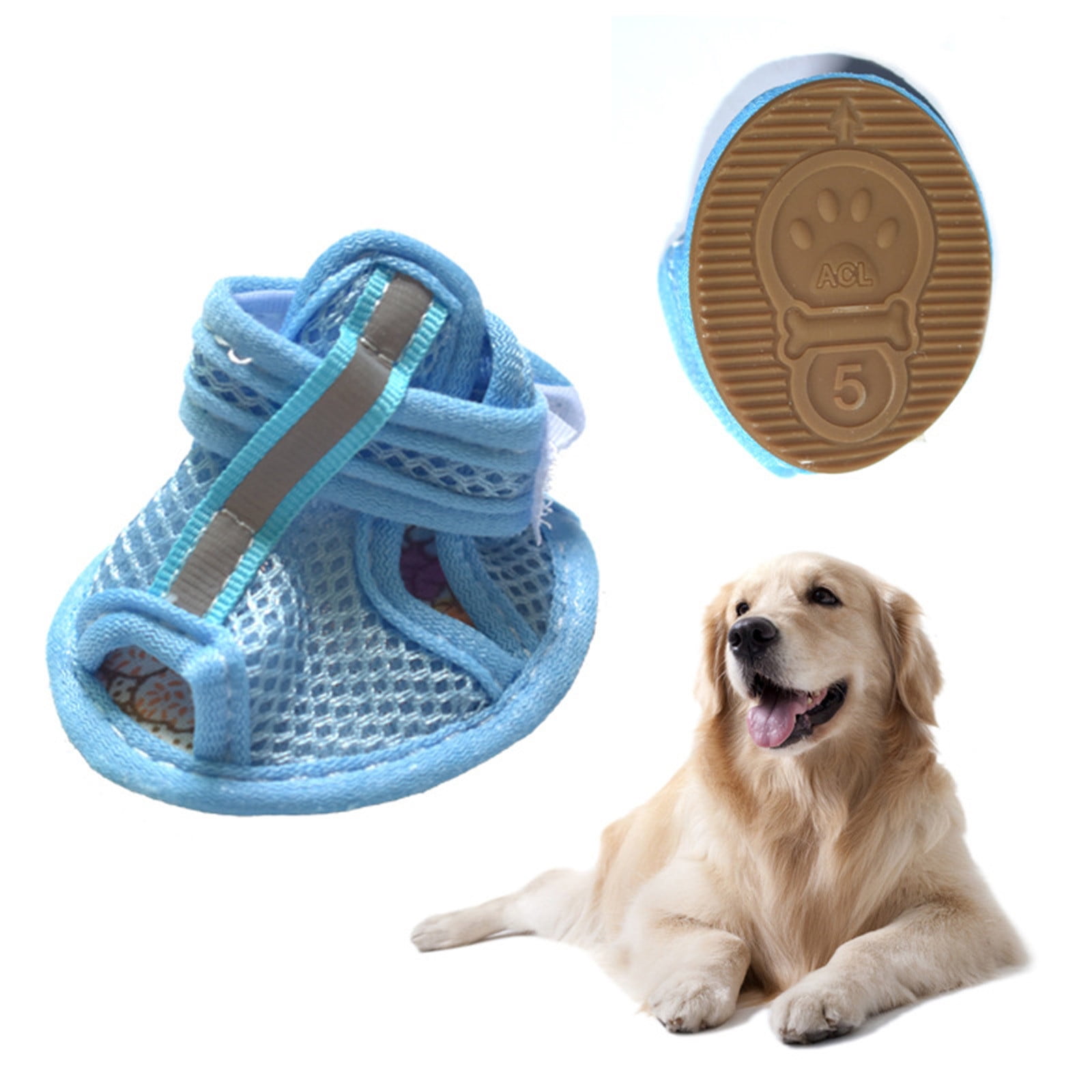4Pcs Anti-Slip Spring Summer Pet Paw Breathable Mesh Soft Bottom Dog Shoes, Dog Shoes with Mesh, Comfortable, Breathable, Soft Sole, and Non-Slip for Indoor — image 2