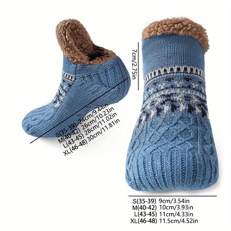Men's Fleece-Lined Anti-Slip House Socks โ Warm, Cozy, and Secure for Indoor Wear with Plush Sherpa Lining and Silicone Grip Dots (M, Red) โ image 2