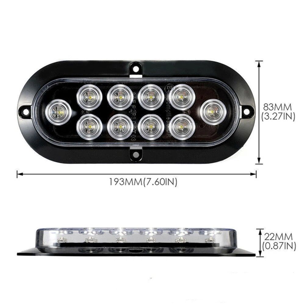 4pc 6 inch Amber Oval LED Trailer Tail Light Kit [Surface-Mount] [IP67 Waterproof] [Park & Turn Signal] Yellow Orange Marine Trailer Lights for Boat Trailer RV — image 2