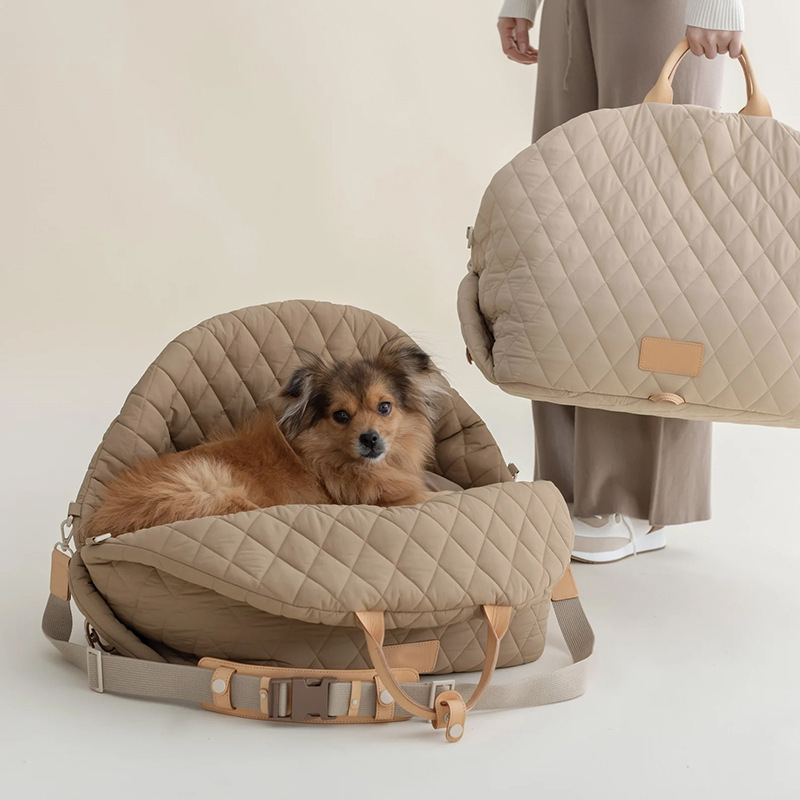 Luxury Quilted 2-in-1 Pet Travel Carrier & Car Booster Seat for Small Dogs(Black) โ image 2