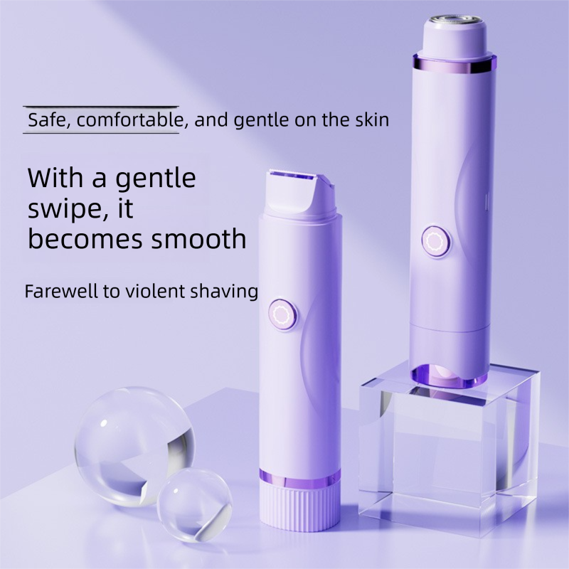 Purple Electric Hair Remover for Women 2-in-1 Dual Head Trimmer and Shaver with Ceramic Blades IPX7 Waterproof for Painless Full Body and Bikini โ image 3