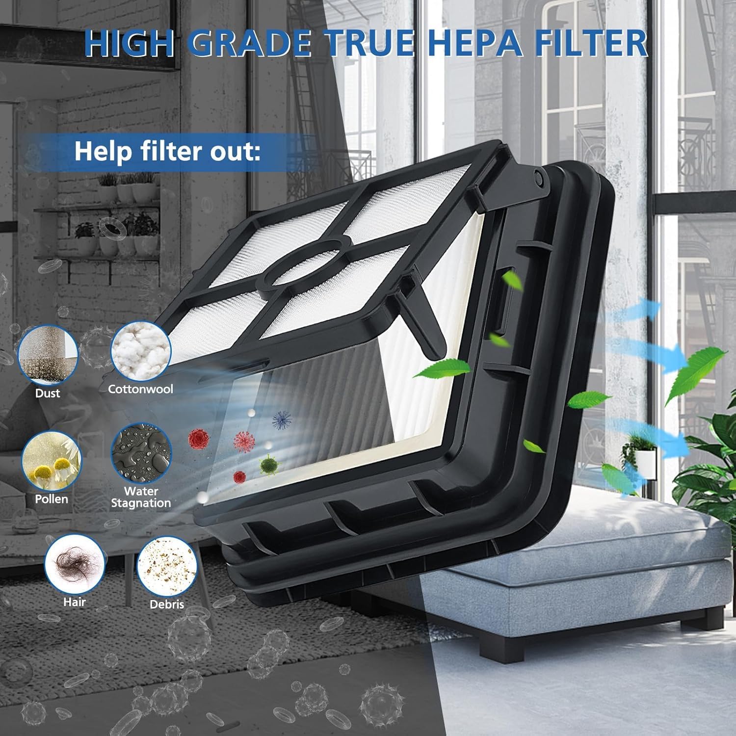 Replacements Compatible with Bissell CrossWave, 3 Multi-Surface Brush Roll 1868 + 3 Vacuum Filter 1866 Vacuum Filter, Compare to Part 1608683, 160-8683 — image 5