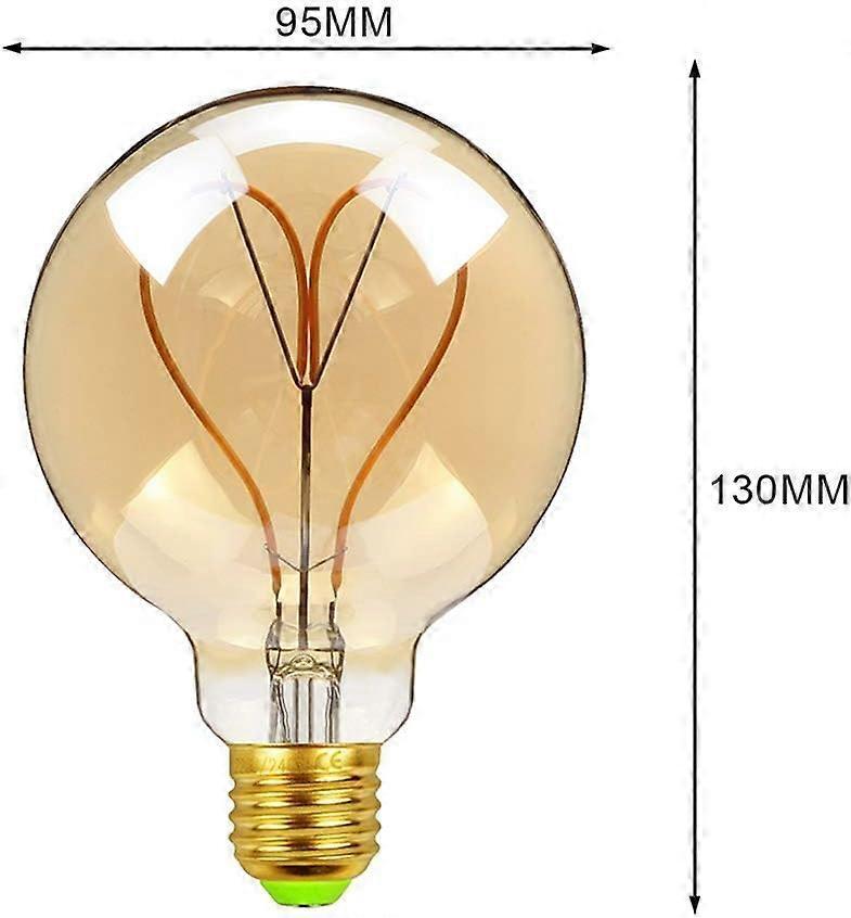 Vintage Edison G95 LED Bulb 4W Dimmable Warm Decorative E27 Heart Shape โ image 2