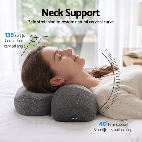 3 in 1 Electric Cervical Neck Massager Pillow (Airbag Traction + Heat Compress + Vibration) - Bone Shped Ergonomic Memory Foam Neck Support Pillow, USB — image 6