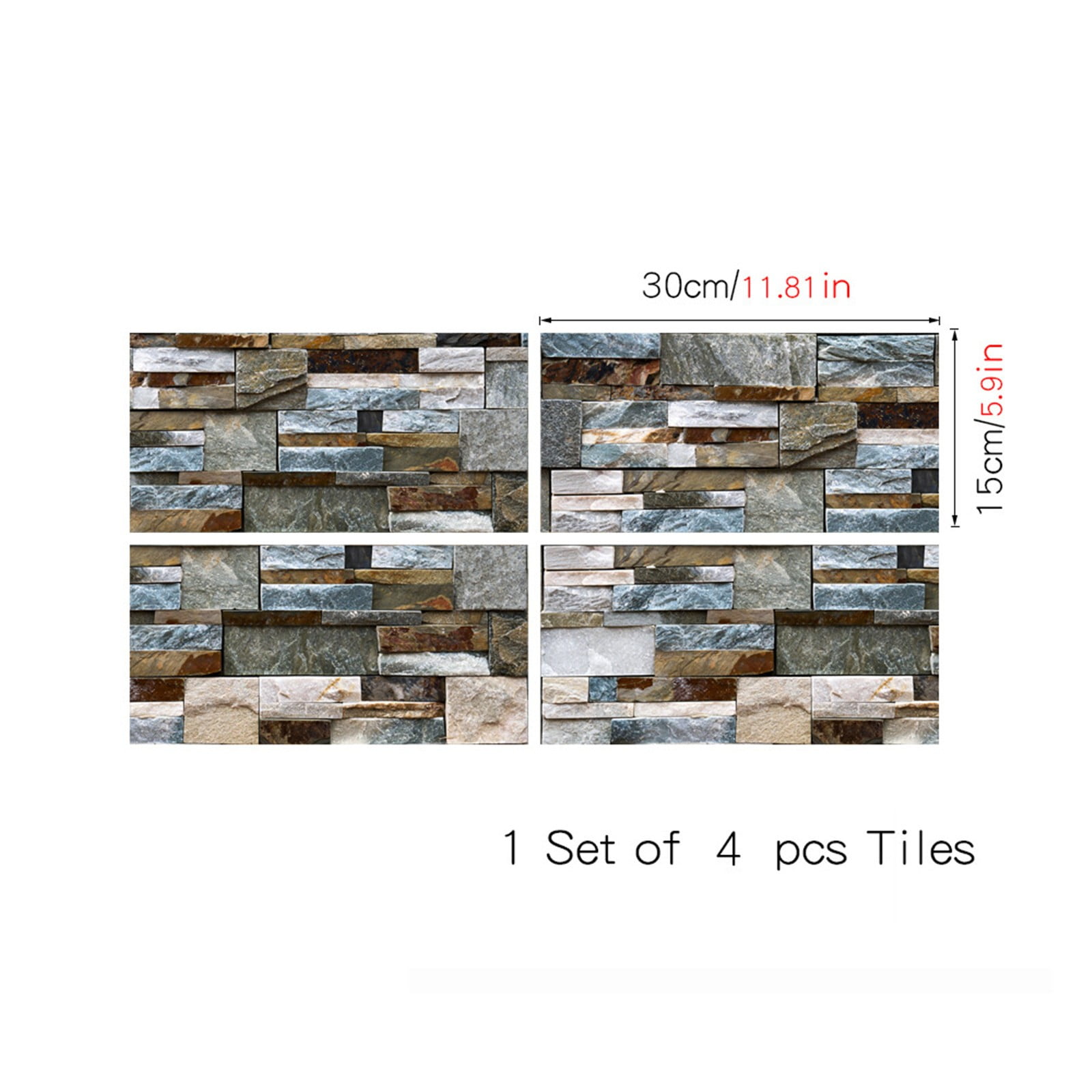 Wall Sticker, Wall Stickers Promotion, Mosaics Wall Tile Stickers Peel and Stick Backsplash Self Adhesive Decals Vinyl Home Decor Diy Splashbacks 4Pc White โ image 4