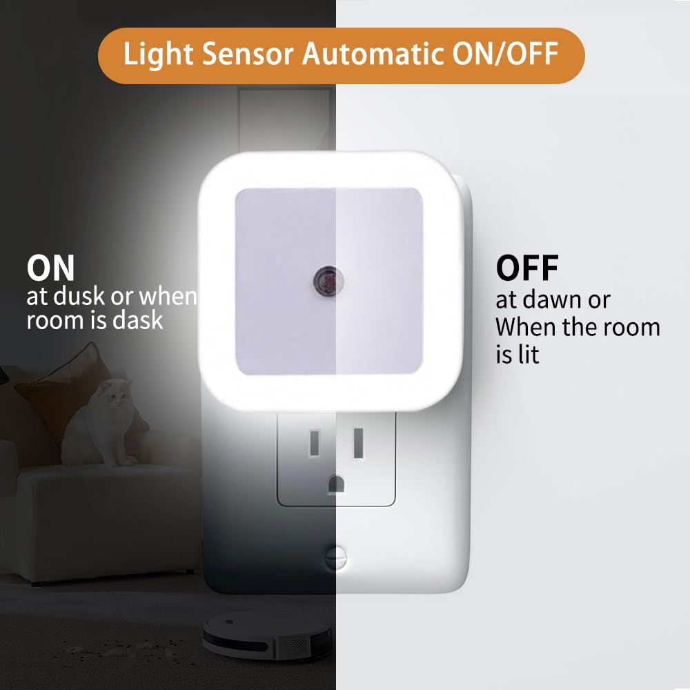White Night Lights Plug into Wall 4-Pack,Nightlight with Light Energy Efficient Sensor, LED Night Light for Living Room,Bedroo — image 4