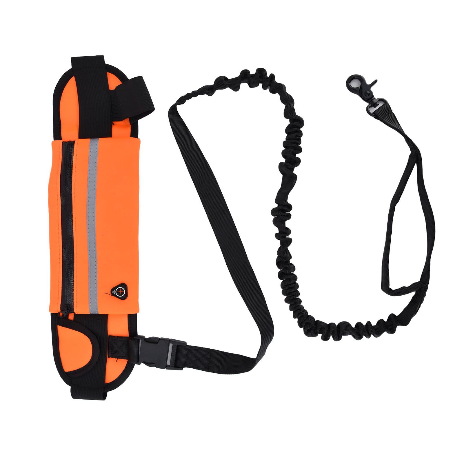Hands Free Dog Leash Detachable Zipper Bag Reflective Strip Design Hands Free Flexible Waist Dog Leash for WalkingOrange โ image 3