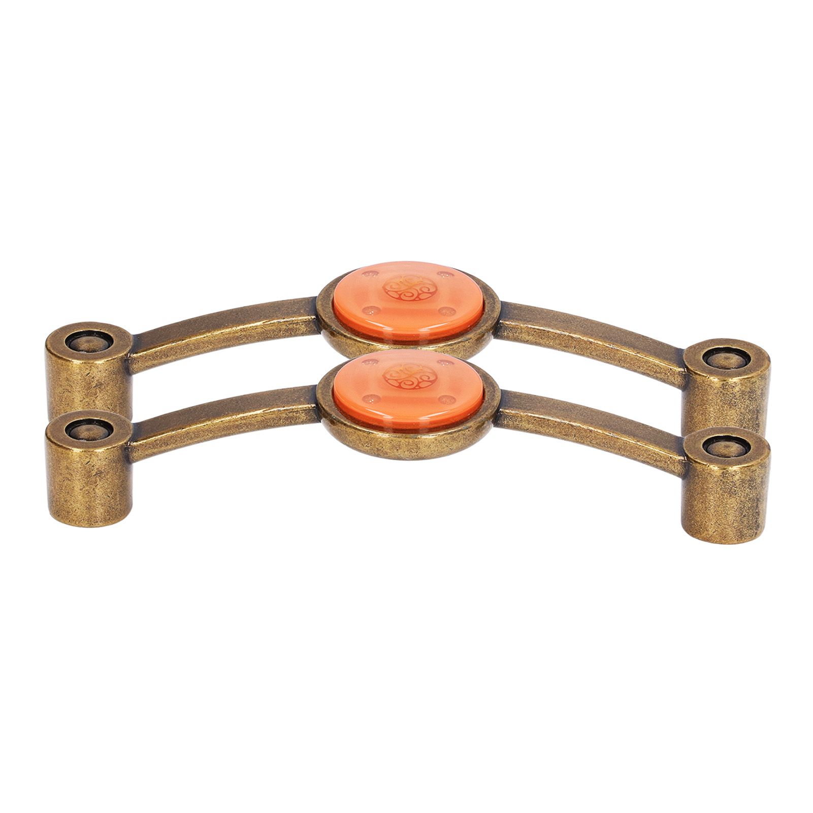 2 Pcs Zinc Alloy Antique Copper Handle European Modern Pastoral Color Acrylic Handle for Cabinet DrawerOrange โ image 6