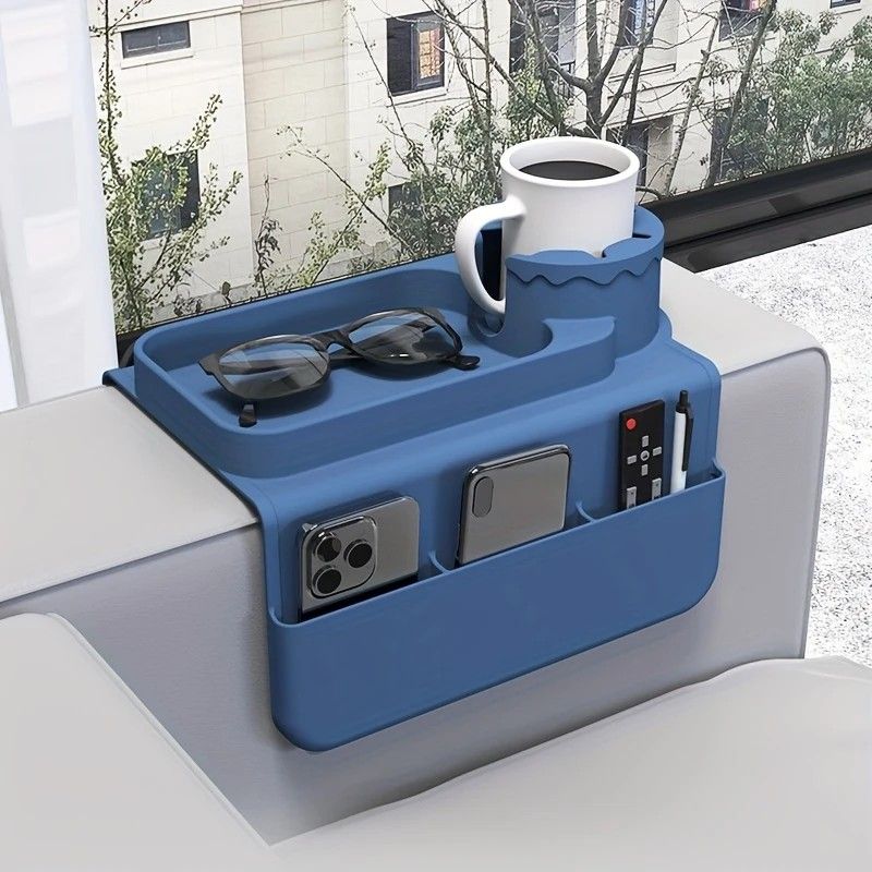 Sofa Cup Holder for Home & Dorm, Armrest Tray Multifunctional Creative Cup Rack, Perfect Thoughtful Holiday Gift for Family.grey โ image 3