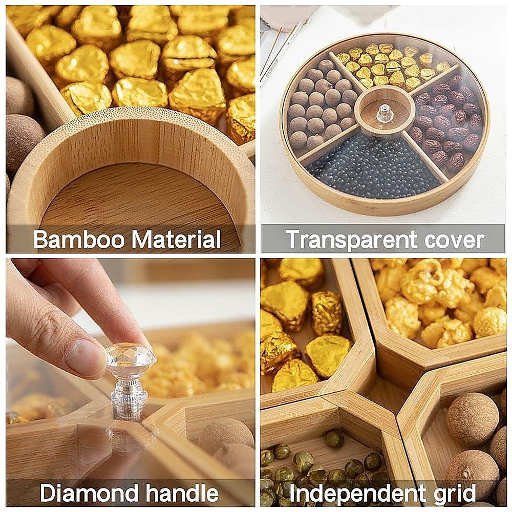 Round Bamboo Snack Serving Tray – Eco-Friendly Platter for Fruit, Cheese & Appetisers — image 2