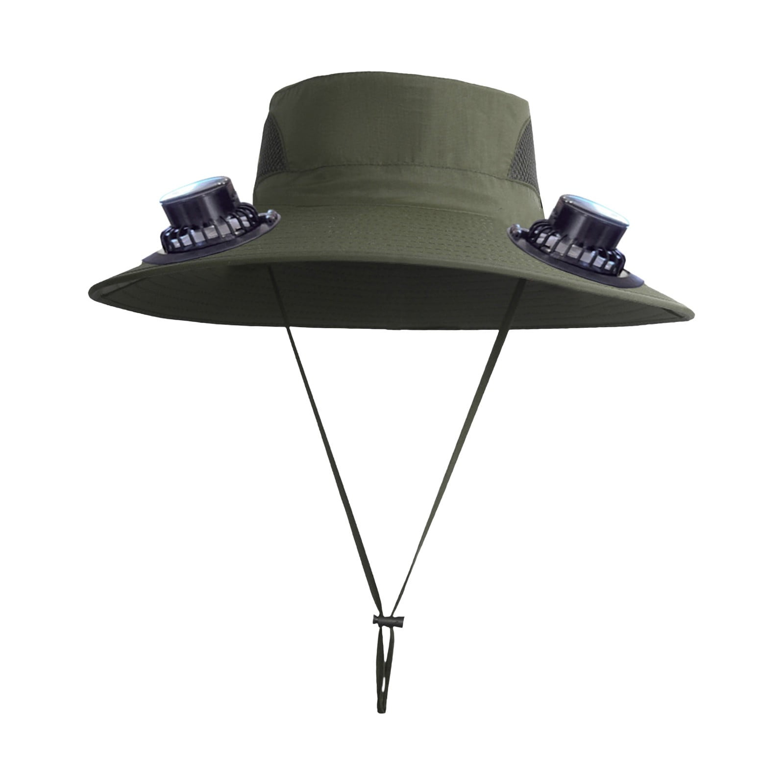 Wide Brim Solar Fan Hat with 2 Solar Fan, Fan Built in Hat with Fans Solar Power, Solar Powered Fan Hat for Outdoor Fishing Travel, 3 Speed Adjustable Fan Hat — image 2