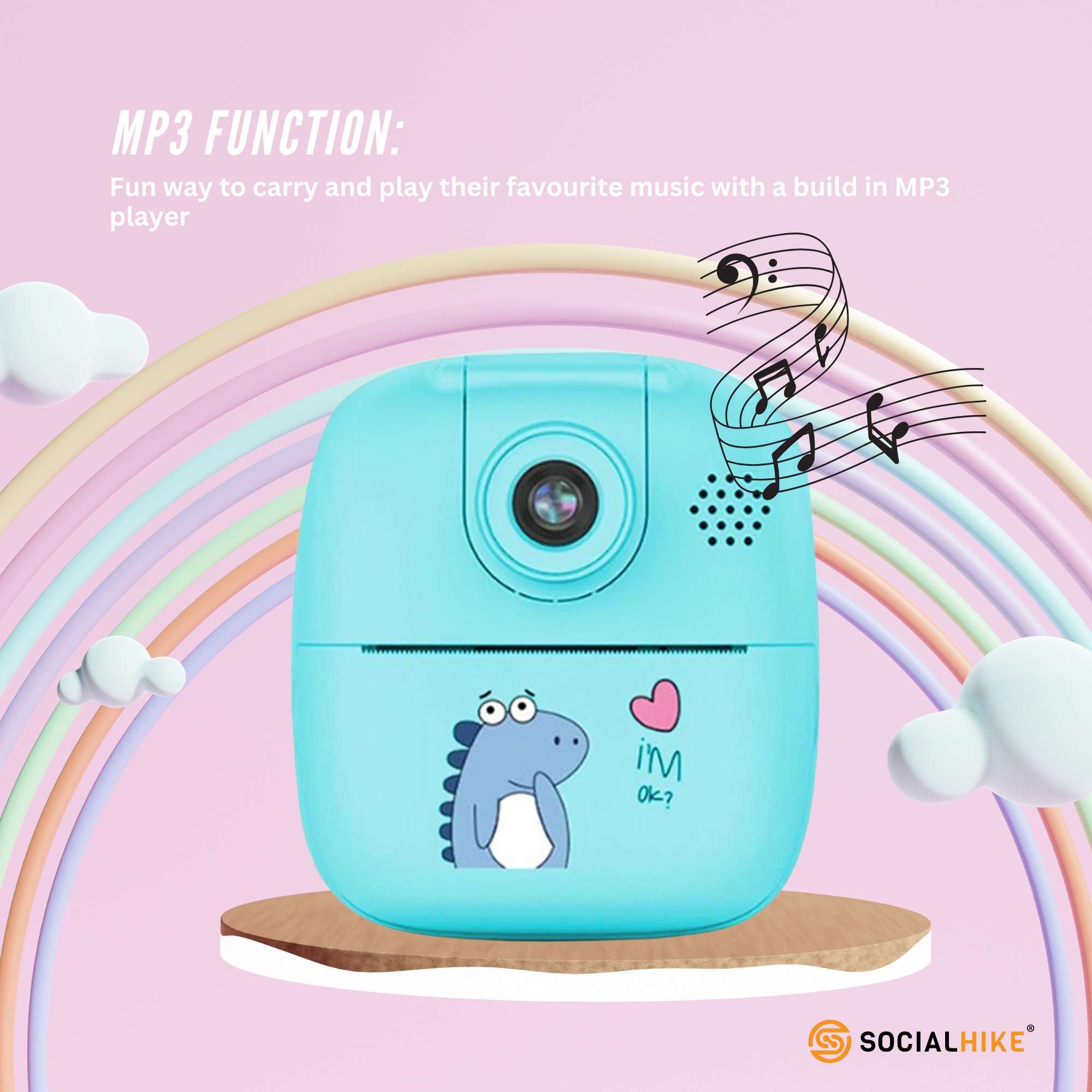 Kids Rechargeable Instant Print Camera Blue - Digital Thermal Photo Video MP3 โ image 6
