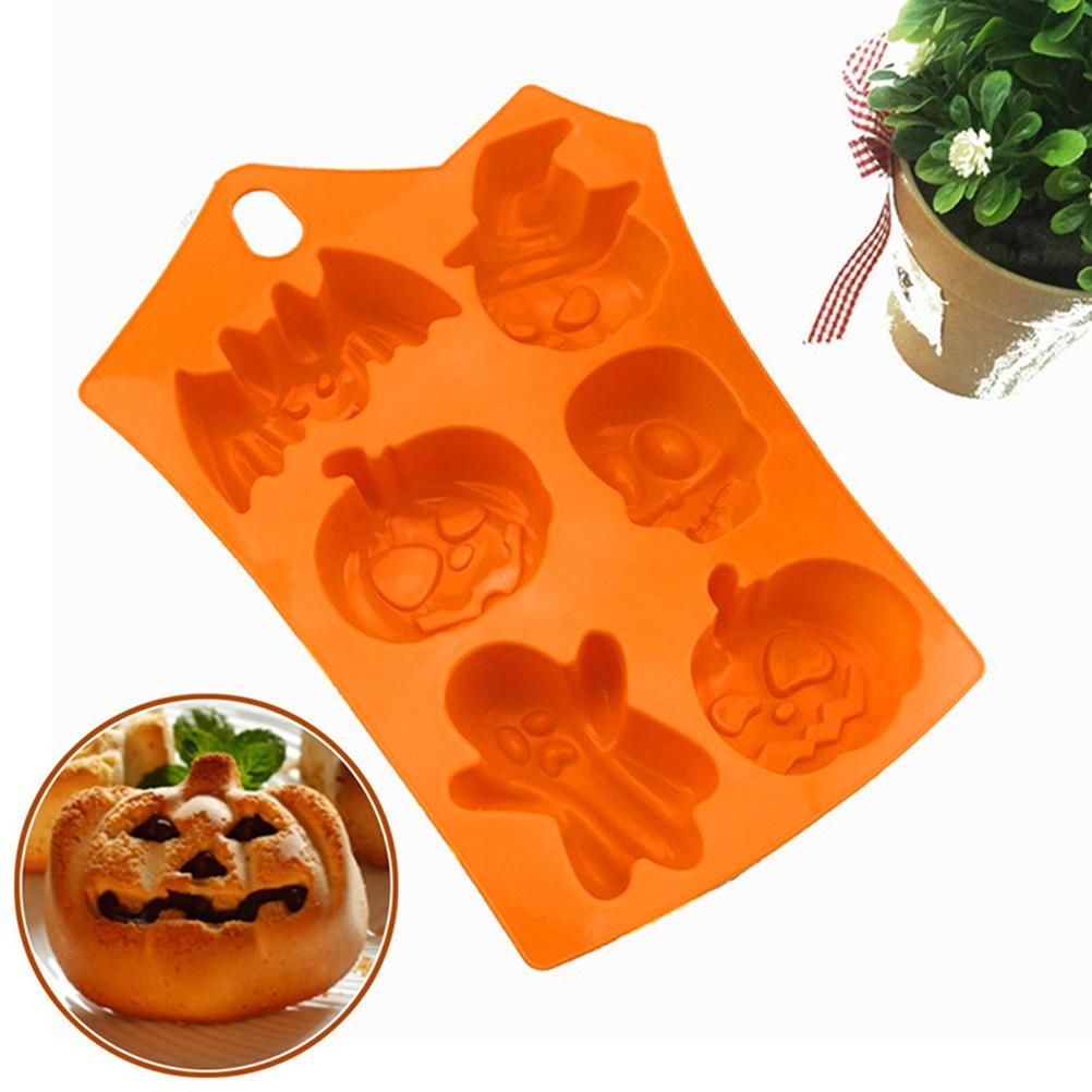 2Pcs Halloween Silicone Baking Molds with Pumpkin Skeleton Head Bat Ghost Shape Cake Mold Cupcake Chocolate Mold Halloween DIY Baking Tools โ image 4