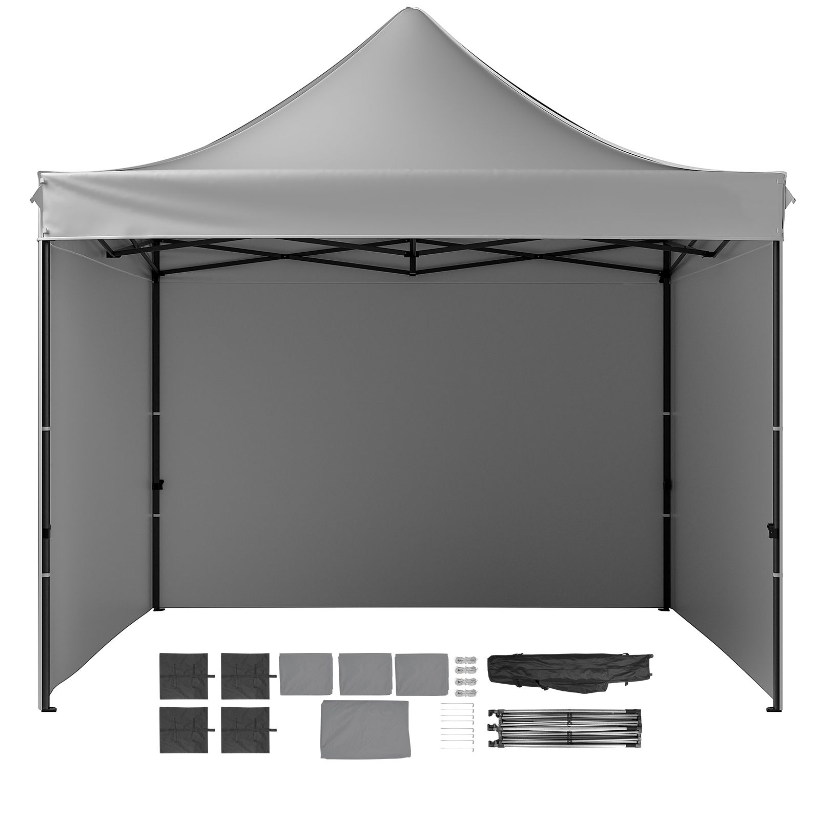 304.8 x 304.8 cm Pop up Canopy with Removable Sidewalls, Instant Canopies Portable Gazebo & Wheeled Bag, UV Resistant Waterproof, Enclosed Canopy Tent for