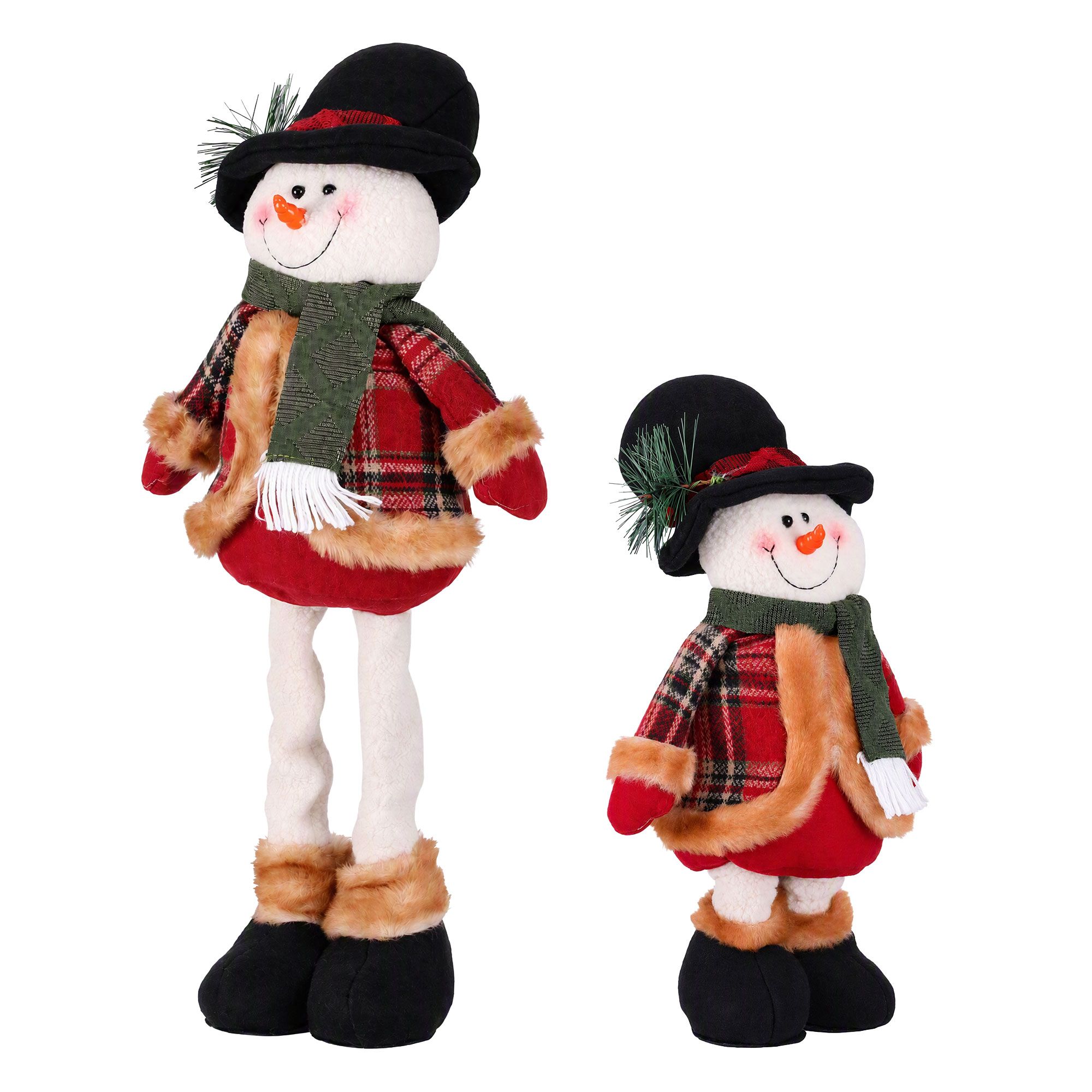 Jingle Jollys Christmas Snowman Ornament 40-56cm Telescopic Tabletop Decoration Doll, Adjustable Length For Tabletop, Window, Mantel, Indoor Holiday Decor — image 3