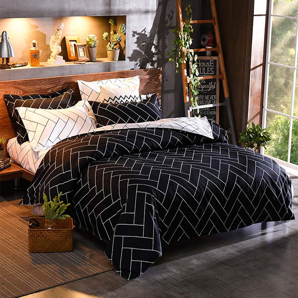 Black&White Super King Size Duvet Quilt Cover Set — image 2