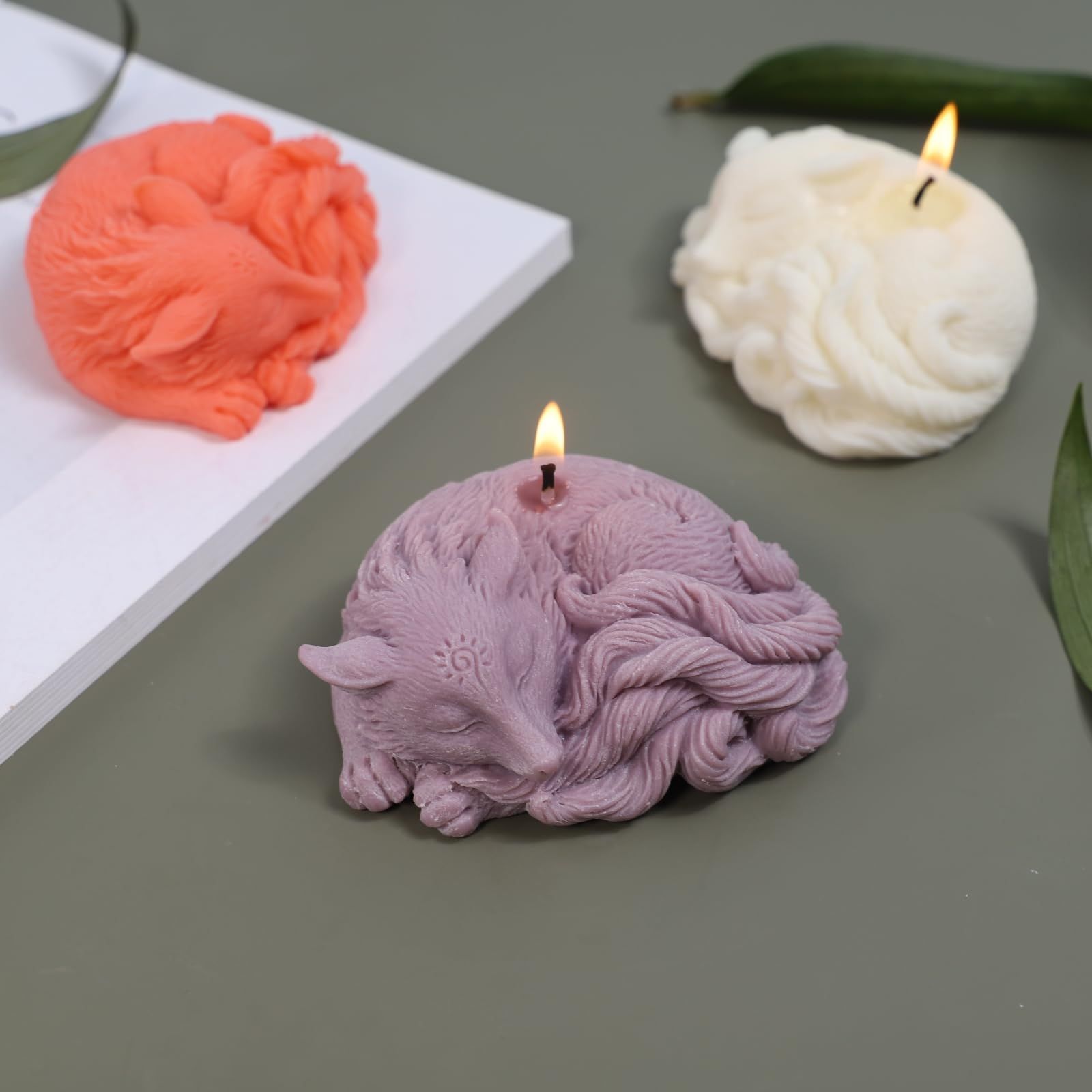 Fox Mold Sleep Fox Candle Mold Animal Mold Fox Resin Casting Mold Resin Making Molds Silicone Mold for Candle Home Decorate Mold — image 4