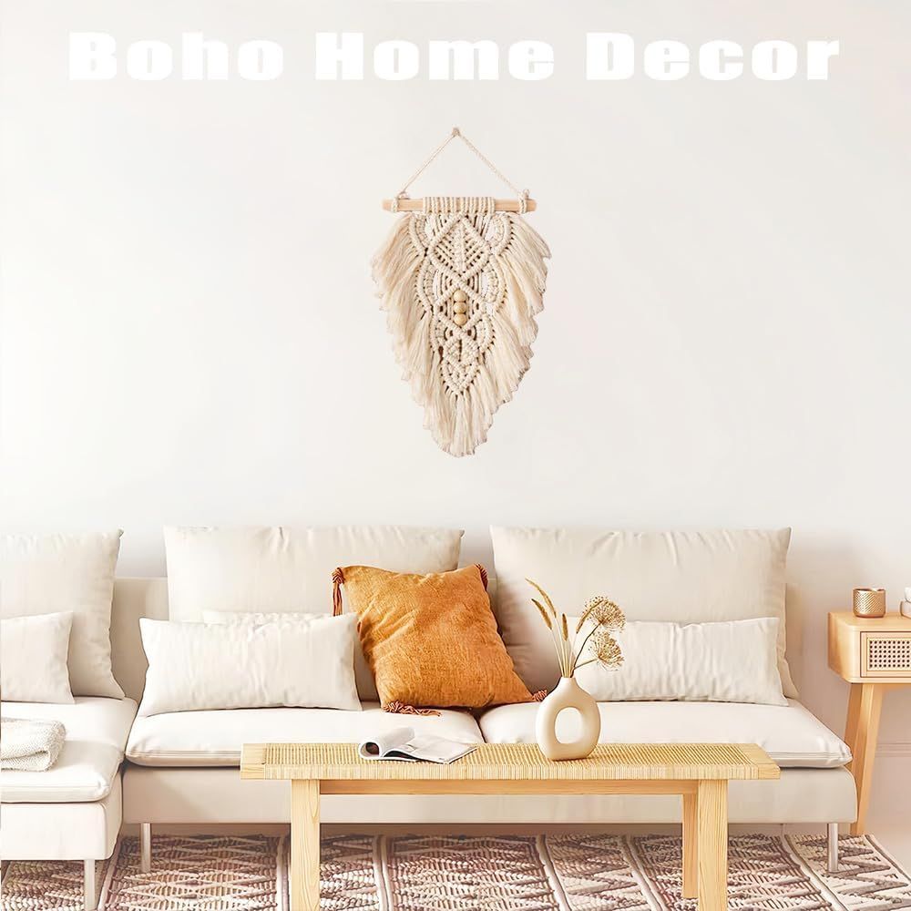 Handmade Boho Woven Tapestry, Boho Home Decor for Dorm Home Bedroom Western Room Decoration Gift for Women (white) โ image 3