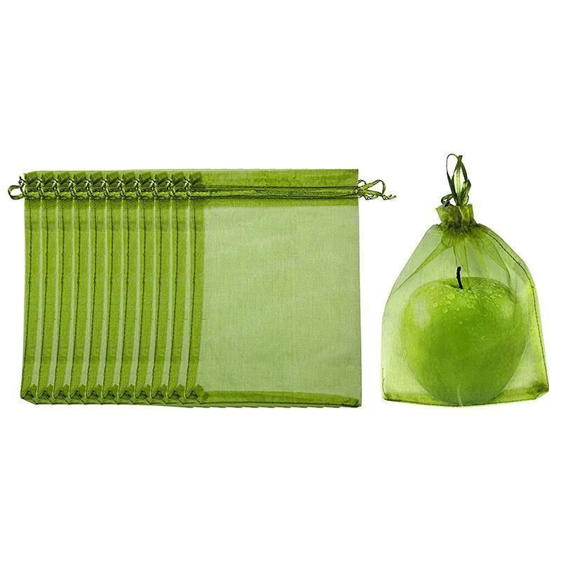 50/100PCS Garden Fruit Protection Net Bags Insect Proof Drawstring Mesh Organza - 50Pcs 20 × 30cm — image 3