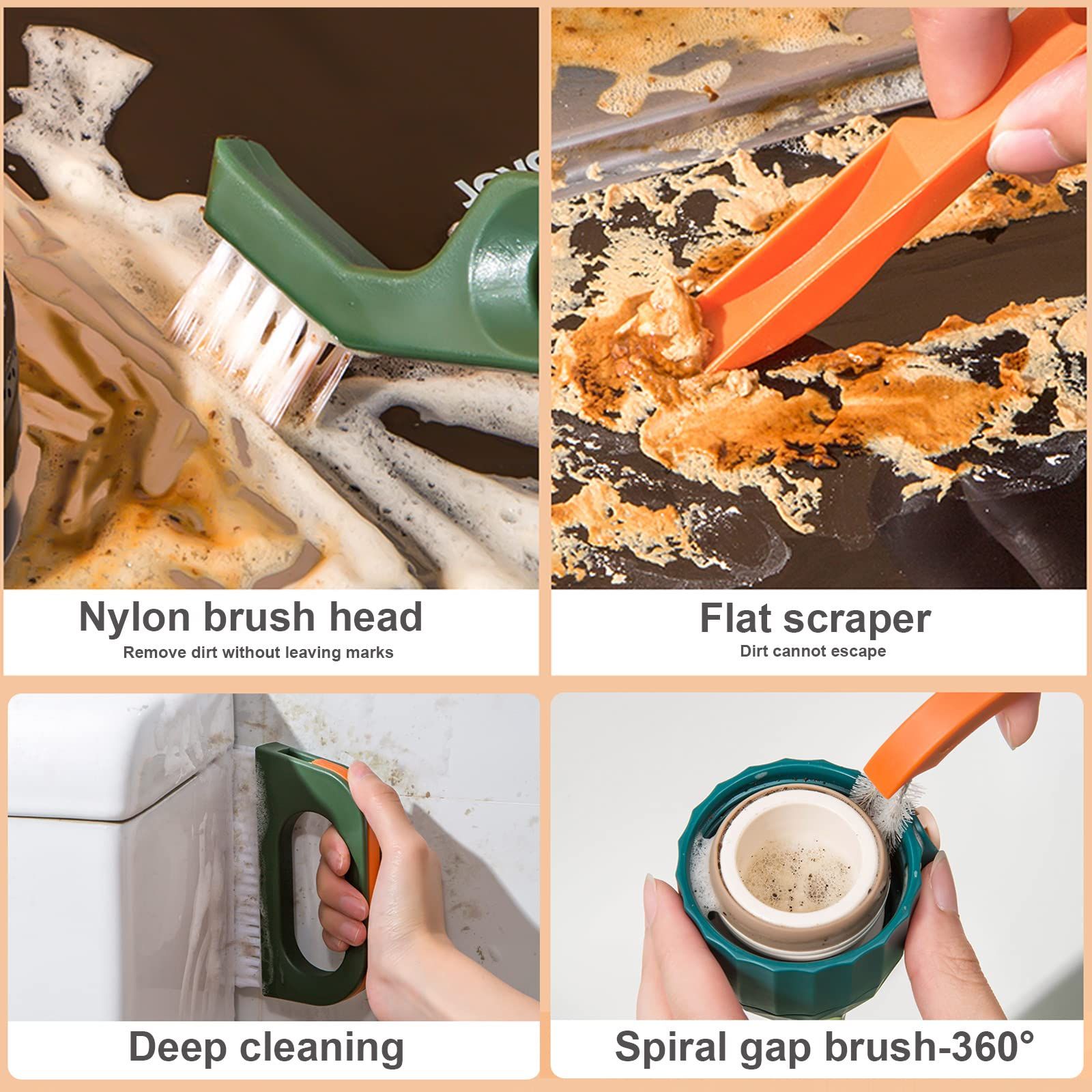 Gap Cleaning Brush Hand-held Crevice Cleaning Tools Grout Cleaner Brush Window Door Track Groove Gap Cleaning Brush Deep (Green) — image 5